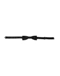 Black Silk Patterned Adjustable Neck Men Bow Tie