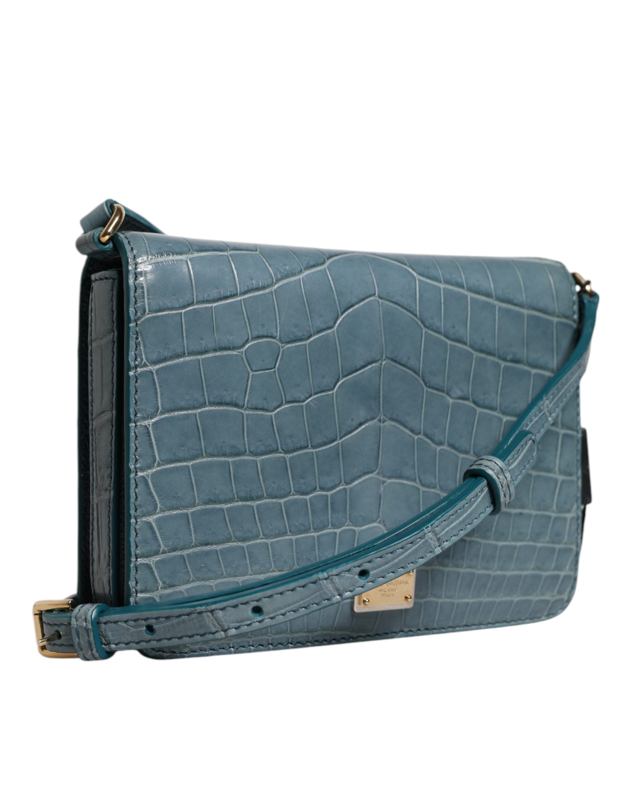 Green Exotic Leather DG Plaque Crossbody Mini Bag