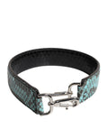 Black Blue Exotic Leather Bag Shoulder Strap
