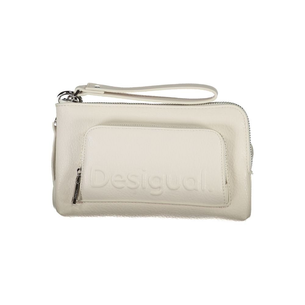 Bianco Polyurethane Women Handbag