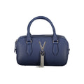 Blue Polyurethane Women Handbag