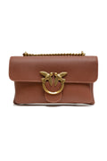 Brown Leather Love Boucle Riga Shoulder Bag